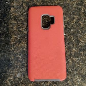 Galaxy s9 pink and grey phone case